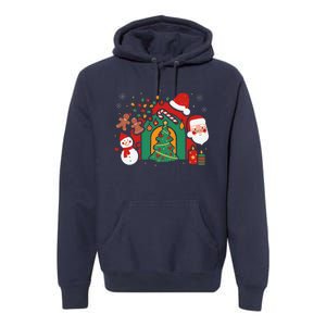 Candy Cane Holly Merry Christmas Happy Xmas Holidays Premium Hoodie