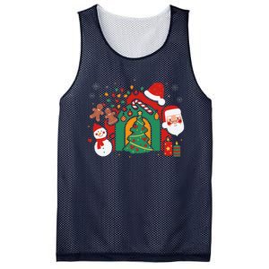 Candy Cane Holly Merry Christmas Happy Xmas Holidays Mesh Reversible Basketball Jersey Tank