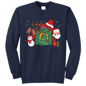 Candy Cane Holly Merry Christmas Happy Xmas Holidays Tall Sweatshirt