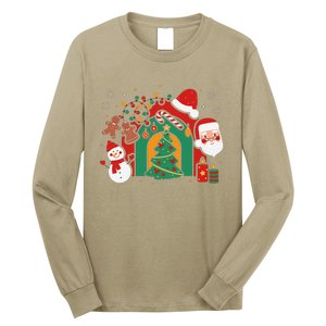 Candy Cane Holly Merry Christmas Happy Xmas Holidays Long Sleeve Shirt