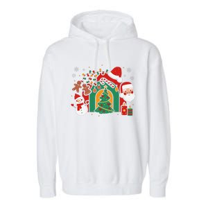 Candy Cane Holly Merry Christmas Happy Xmas Holidays Garment-Dyed Fleece Hoodie