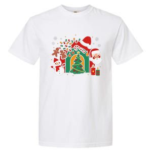 Candy Cane Holly Merry Christmas Happy Xmas Holidays Garment-Dyed Heavyweight T-Shirt