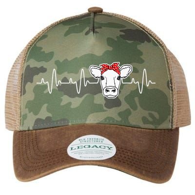 Cattle Cow Heart Valve EKG Heartbeat Cute Cow Lover funny Legacy Tie Dye Trucker Hat