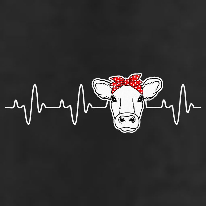 Cattle Cow Heart Valve EKG Heartbeat Cute Cow Lover funny 7 Panel Mesh Trucker Snapback Hat