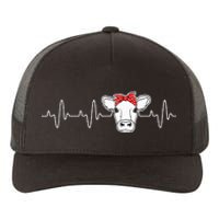 Cattle Cow Heart Valve EKG Heartbeat Cute Cow Lover funny Yupoong Adult 5-Panel Trucker Hat