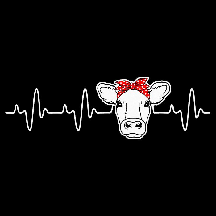 Cattle Cow Heart Valve EKG Heartbeat Cute Cow Lover funny Cooling Performance Crew T-Shirt