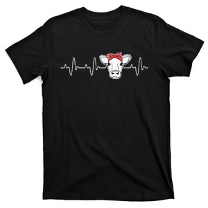 Cattle Cow Heart Valve EKG Heartbeat Cute Cow Lover funny T-Shirt