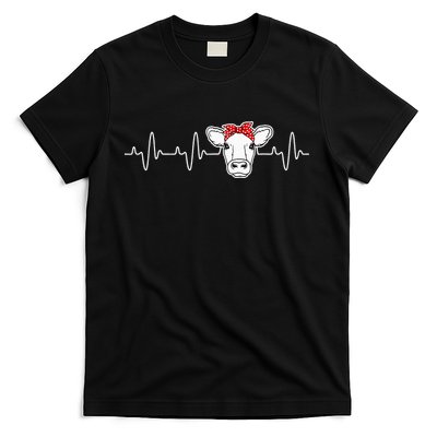 Cattle Cow Heart Valve EKG Heartbeat Cute Cow Lover funny T-Shirt