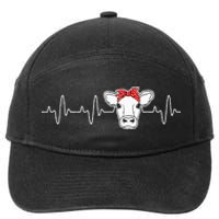 Cattle Cow Heart Valve EKG Heartbeat Cute Cow Lover funny 7-Panel Snapback Hat