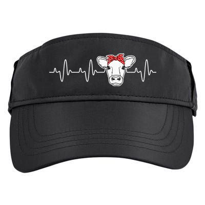 Cattle Cow Heart Valve EKG Heartbeat Cute Cow Lover funny Adult Drive Performance Visor