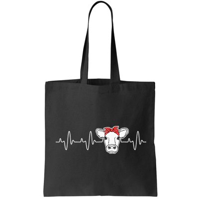 Cattle Cow Heart Valve EKG Heartbeat Cute Cow Lover funny Bag