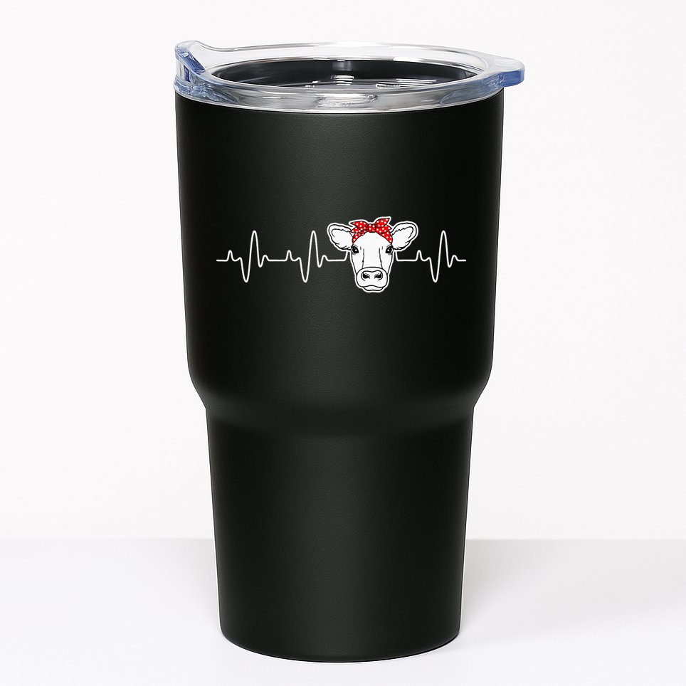 Cattle Cow Heart Valve EKG Heartbeat Cute Cow Lover funny Tumbler