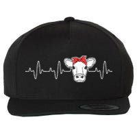 Cattle Cow Heart Valve EKG Heartbeat Cute Cow Lover funny Wool Snapback Cap