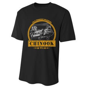 CH47 Chinook Helicopter Performance Sprint T-Shirt