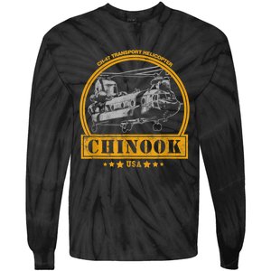 CH47 Chinook Helicopter Tie-Dye Long Sleeve Shirt