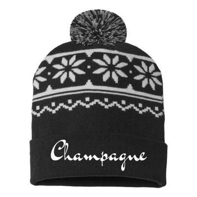 Champagne USA-Made Snowflake Beanie