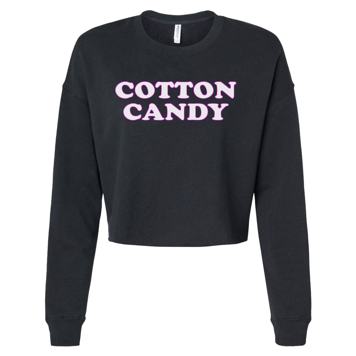 Cotton Candy Halloween Costume Pretend I'm Cotton Candy Cropped Pullover Crew