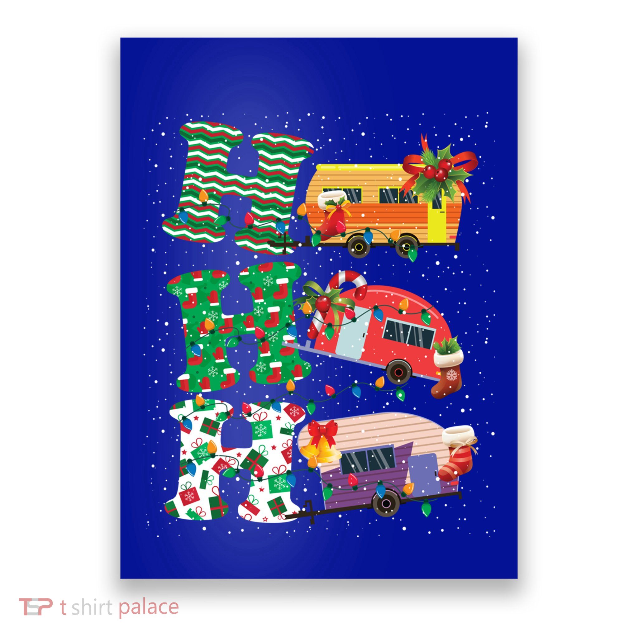 Christmas Campers Ho Ho Ho Funny Camping Lovers Cool Gift Poster