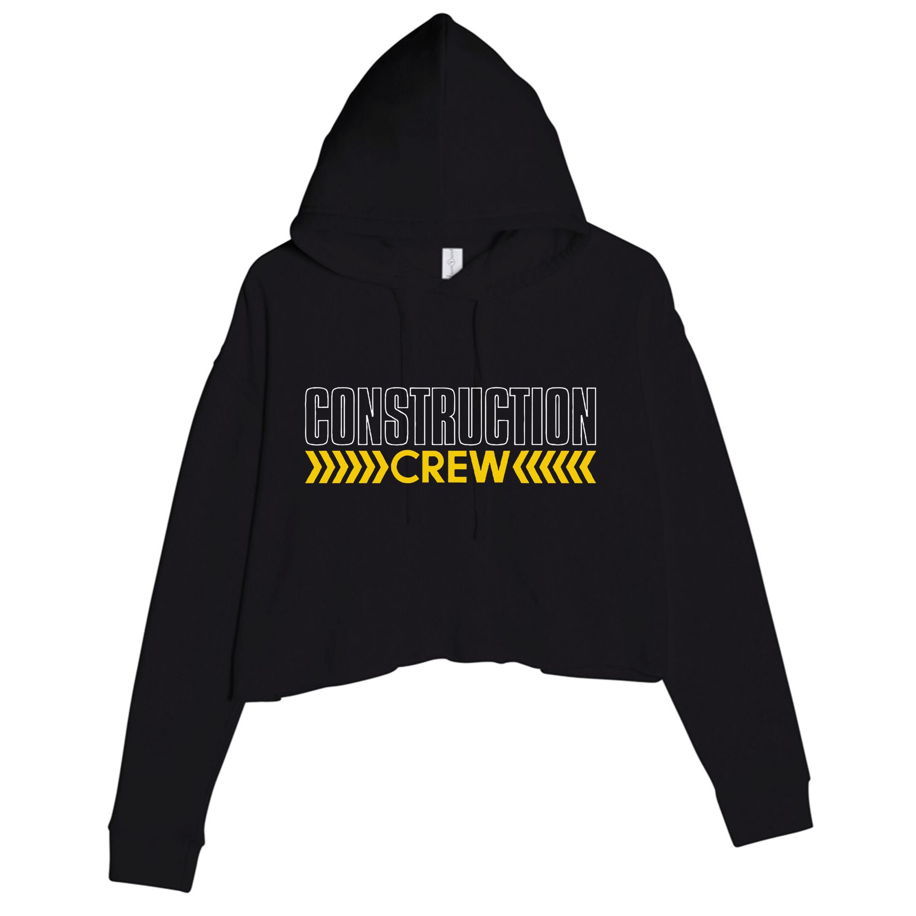 Construction Crew & Highway Worker Crop Fleece Hoodie