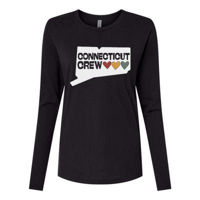 Connecticut Crew Hearts Womens Cotton Relaxed Long Sleeve T-Shirt