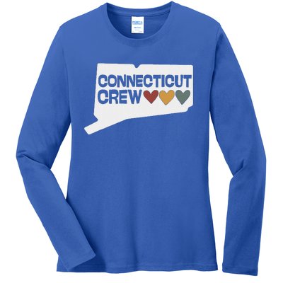 Connecticut Crew Hearts Ladies Long Sleeve Shirt