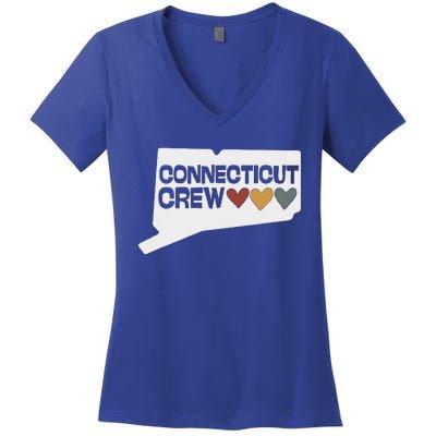 Connecticut Crew Hearts Women's V-Neck T-Shirt