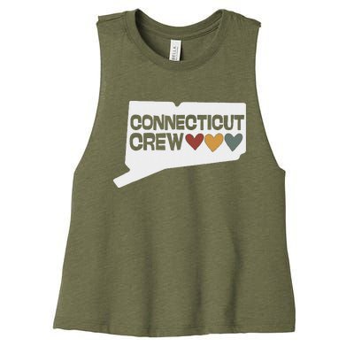 Connecticut Crew Hearts Women's Racerback Cropped Tank