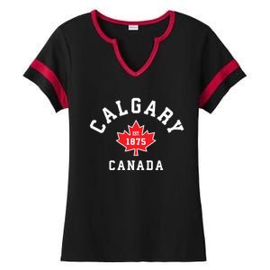 Calgary Canada Hoodie Canadian Flag Maple Leaf Ladies Halftime Notch Neck Tee