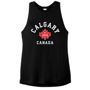 Calgary Canada Hoodie Canadian Flag Maple Leaf Ladies PosiCharge Tri-Blend Wicking Tank