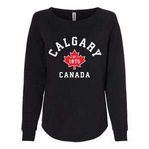 Calgary Canada Hoodie Canadian Flag Maple Leaf Womens California Wash Sweatshirt