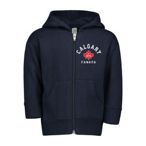 Calgary Canada Hoodie Canadian Flag Maple Leaf Toddler Zip Fleece Hoodie