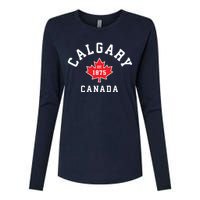 Calgary Canada Hoodie Canadian Flag Maple Leaf Womens Cotton Relaxed Long Sleeve T-Shirt