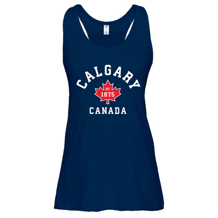 Calgary Canada Hoodie Canadian Flag Maple Leaf Ladies Essential Flowy Tank