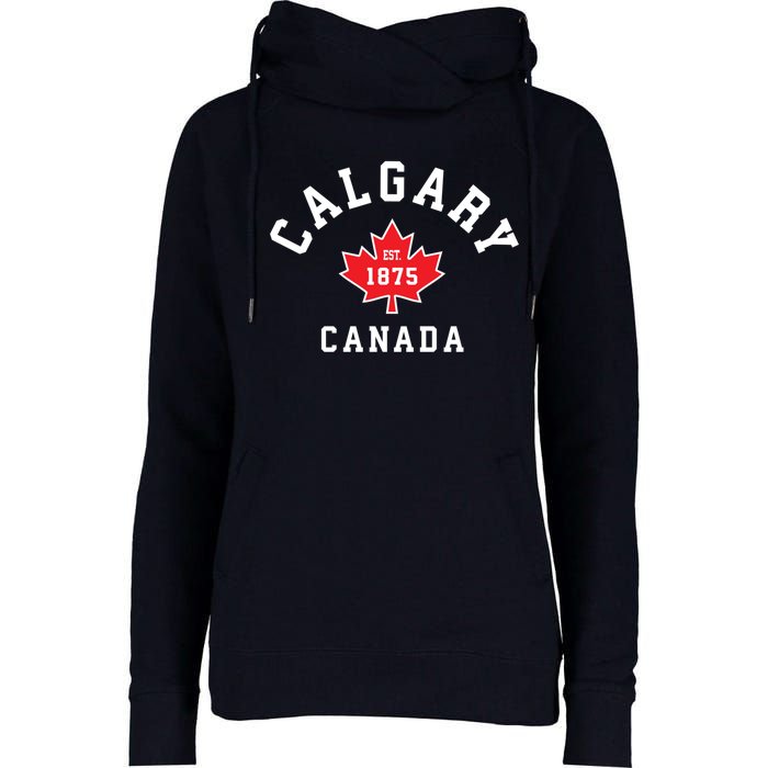 Calgary Canada Hoodie Canadian Flag Maple Leaf Womens Funnel Neck Pullover Hood