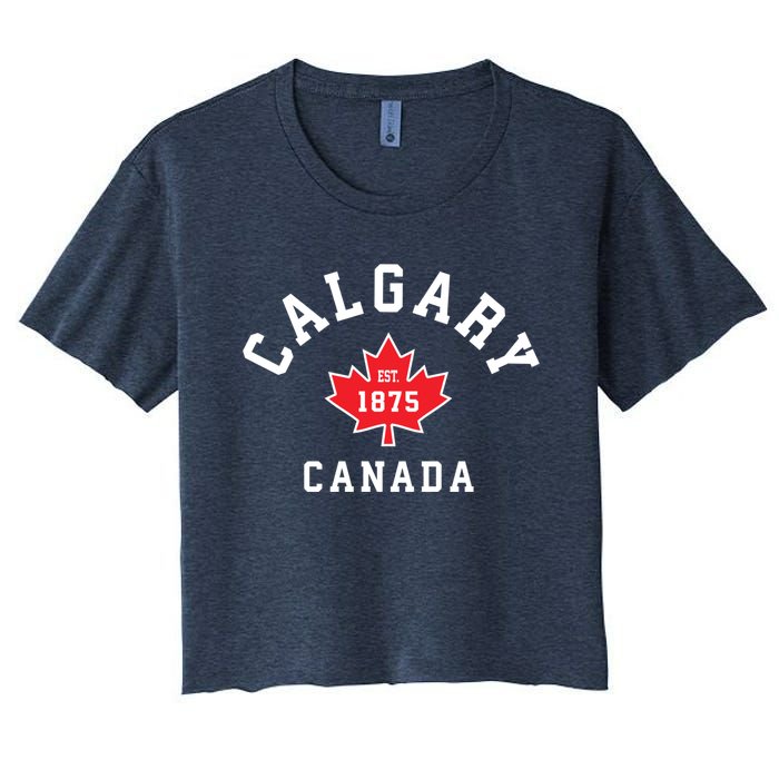 Calgary Canada Hoodie Canadian Flag Maple Leaf Women's Crop Top Tee