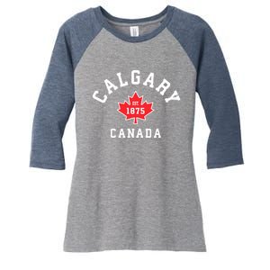 Calgary Canada Hoodie Canadian Flag Maple Leaf Women's Tri-Blend 3/4-Sleeve Raglan Shirt