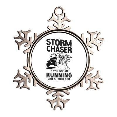 CStorm Chaser Hurricane Meteorology Tornado Storm Chaser If Metallic Star Ornament