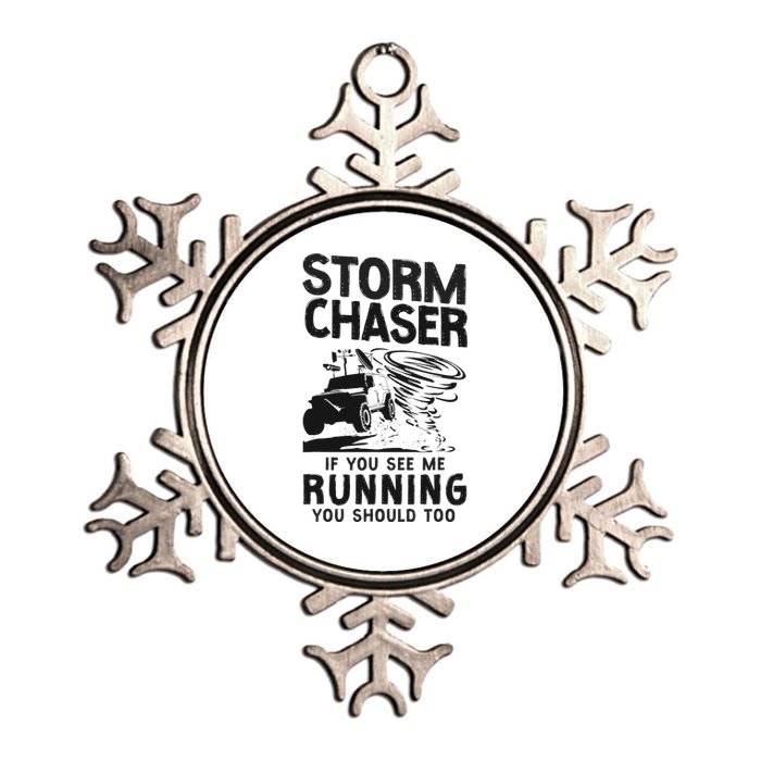 CStorm Chaser Hurricane Meteorology Tornado Storm Chaser If Metallic Star Ornament