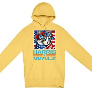 Cute Cat Harris Waltz 2024 Premium Pullover Hoodie