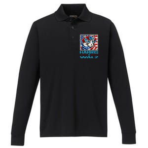 Cute Cat Harris Waltz 2024 Performance Long Sleeve Polo