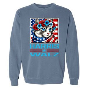 Cute Cat Harris Waltz 2024 Garment-Dyed Sweatshirt