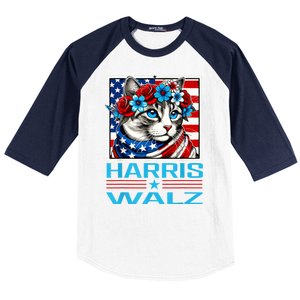 Cute Cat Harris Waltz 2024 Baseball Sleeve Shirt