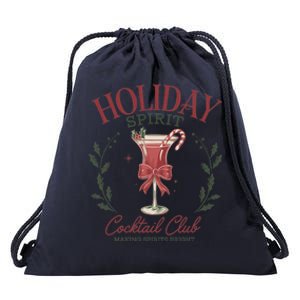 Cocktail Christmas Holiday Season Xmas Cute Gift Drawstring Bag