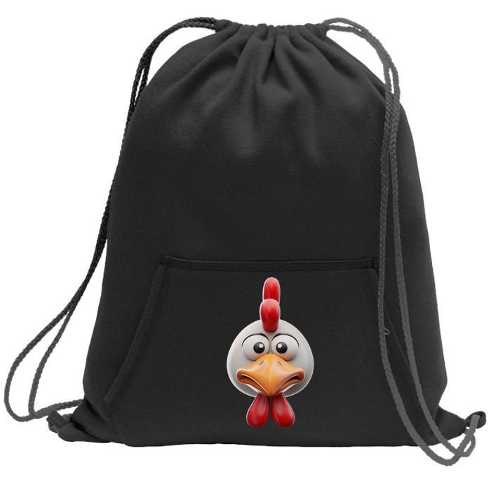 Chicken Chicken Hen Face Costume Sweatshirt Cinch Pack Bag