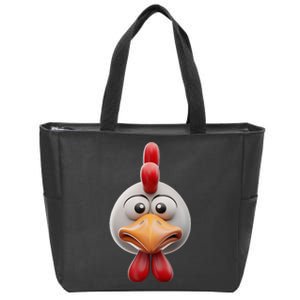 Chicken Chicken Hen Face Costume Zip Tote Bag