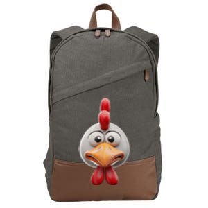 Chicken Chicken Hen Face Costume Cotton Canvas Backpack