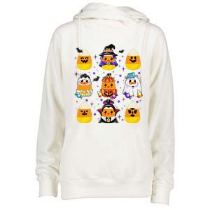 Candy Corn Halloween Costume Characters Candy Corn Crew Gift Womens Funnel Neck Pullover Hood