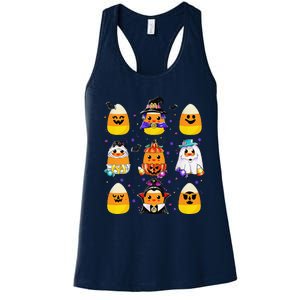 Candy Corn Halloween Costume Characters Candy Corn Crew Gift Women's Racerback Tank