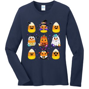 Candy Corn Halloween Costume Characters Candy Corn Crew Gift Ladies Long Sleeve Shirt