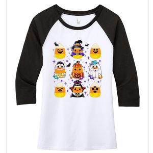 Candy Corn Halloween Costume Characters Candy Corn Crew Gift Women's Tri-Blend 3/4-Sleeve Raglan Shirt